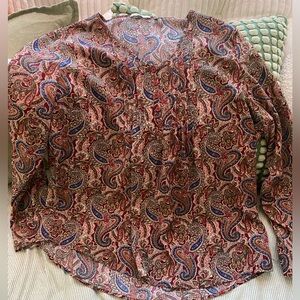 Dockers Multicolor Paisley Women's Blouse, Size XL